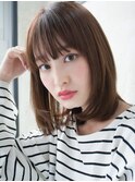 大人可愛い小顔美髪ツヤ髪レイヤーボブショコラアッシュA1