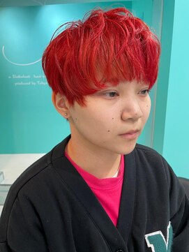 ユー イケブクロ(u Ikebukuro) チェリーレッド/コリアンレッド/ツーブロック/マッシュ