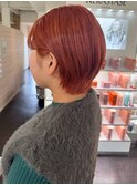 ショートダブルカラーアプリコットオレンジレッドオレンジ