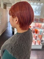 キャパジャストヘアー(CAPA just hair)&nbsp;ショートダブルカラーアプリコットオレンジレッドオレンジ