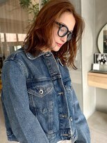 【MINX】くびれヘアアプリコットオレンジハイライトカラー_銀座