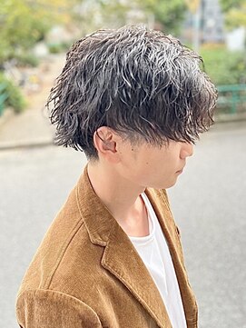 スウェル 稲毛店(Swell) サーフカール/フェザーパーマ/ブルーブラック/稲毛駅/眉毛