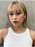 大人の軽めボブ透明感カラー