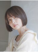 斜めバング/グレージュカラー/デザインカラー/シルキーベージュ
