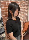 マッシュショート/アッシュカラー/ツヤ髪スタイル/黒髪スタイル