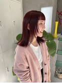 レイヤーカット/赤髪/ピンクヘア