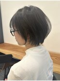 大人ラフウェーブ20代30代40代ボブブラウンスウィングショート