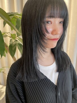 ノラギンザユー(NORA GINZA/U) 顔まわりカット顔まわりレイヤーぱっつん前髪透明感カラー