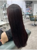 ツヤ髪暗めボルドーカラー