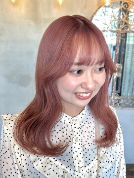 エンター 天神店(ENTER) 暖色カラー/ピンクベージュ/顔まわりレイヤー/ENTER 天神店