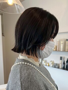 ミルヘアデザイン(mil hair design) 外はねボブ　きりっぱなし　韓国風　髪質改善トリートメント