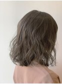 【Zina SAPPORO】暗髪透明感カラーグレージュふわミディ
