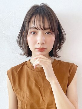 アイティー バイ アルバム 中野店(IT by ALBUM) エアリーボブ_オリーブカラーハイライトカラー_7769