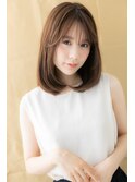 透け感フェザーバング大人かわいい小顔ワンカールロブヘアZ大宮