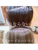 大人女性/ハイライト/明るい白髪染め/白髪ぼかし