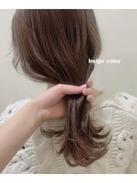 ビューバイネオリーブ 用賀店(Beau'r by neolive) グレージュカラーボブウルフ黒髪ココアベージュ