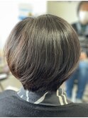 大人ショートボブレイヤー前下がり