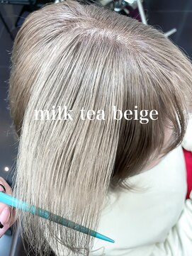 ミシェリー(misherry) 小顔ミルクティーベージュカールミディアム透明感イルミナ韓国風