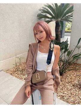 ローレン(Rollen) ピンクベージュボブ外ハネスタイル！