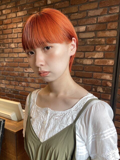 【macana】オレンジカラー　暖色　ショートヘア