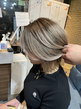 ラフ(LAFF) #バレイヤージュ#グレージュカラー#ボブウルフ#ココアベージュ