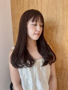 リノア 鵠沼海岸(LINOA) デザインカラー/レイヤーカット/ウェットヘア/オリーブベージュ