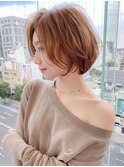 武井/大人美人ショートボブ小顔黒髪ワンレンボブルフ/ネビージュ