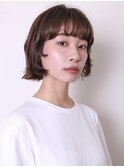 似合わせカット小顔前髪ボブルフ黒髪ソフトカールショート1102