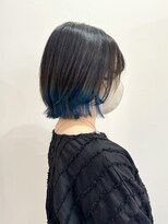 サクラ オモテサンドウ(SAKURA)&nbsp;裾カラー×インナーカラー ブルー 表参道