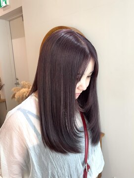 アンド ラ ブランシュ(&.La Blanche) アプリコットオレンジ/くびれヘア/ストレート/縮毛矯正