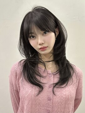 ライン(LINE) 韓国風/レイヤー/前髪カット/オリーブ/透明感/ハッシュカット