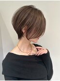 王子ボブ白髪ぼかしハイライトショートボブカット20代30代40代
