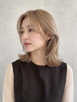 モト 船橋(moto)&nbsp;韓国ミディアムレイヤーハイトーンサンドベージュ顔周り船橋