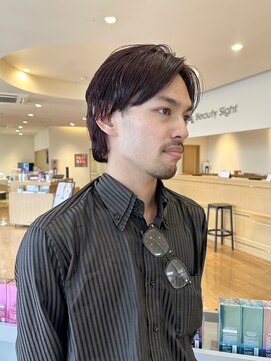 サラ ビューティ サイト 春日(SARA Beauty sight) ワインレッド×ナチュラルセンターパート