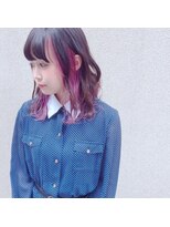 ピチカート(pizzicato) シースルーバングミディ×ベイビーピンク☆インナーカラー