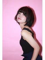 ソア 武蔵小杉(SOAR) ココアベージュグレージュカラーの黒髪ローライト小顔ボブウルフ