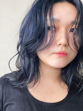 リノショアーズ 日本大通り店(RINOSHORES) 【ワンブリーチ＋ワンカラー】ウルフレイヤー/ブルージュカラー