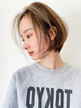 アイティー バイ アルバム 浦和店(IT by ALBUM) ショートボブ_ホワイトアッシュショートパーマ_ba313551