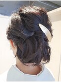 着付けとショートボブのヘアセット
