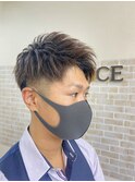 短髪アップバング