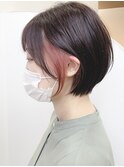 Gem Hair Studio 姉崎　丸みショートボブ/イヤリングカラー