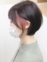 ジェムヘアスタジオ 湘南平塚南口店(Gem Hair Studio) Gem Hair Studio 姉崎　丸みショートボブ/イヤリングカラー