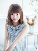 デザインカラー/シルキーベージュ/グレージュカラー/斜めバング