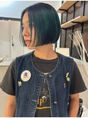 ハイライトグリーン ボブ
