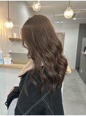 オリーブベージュ髪質改善ロングレイヤー