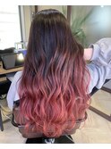 ダメージレス美髪グラデーション×チェリーピンク