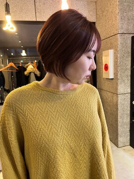 【札幌白石】ショートヘア/ボルドーレッド/秋冬カラー