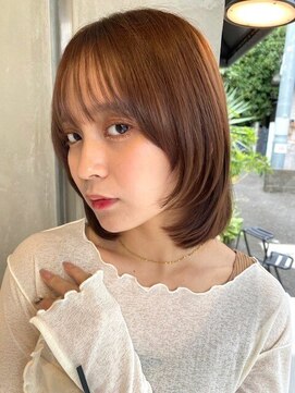 プール(POOL) 【本山貴志】フェースレイヤー内巻きボブ　モカブラウンカラー