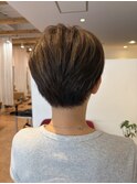 ハイライトカラー,白髪ぼかし,ベージュ,ショートスタイル/草加