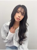 暗髪ロング